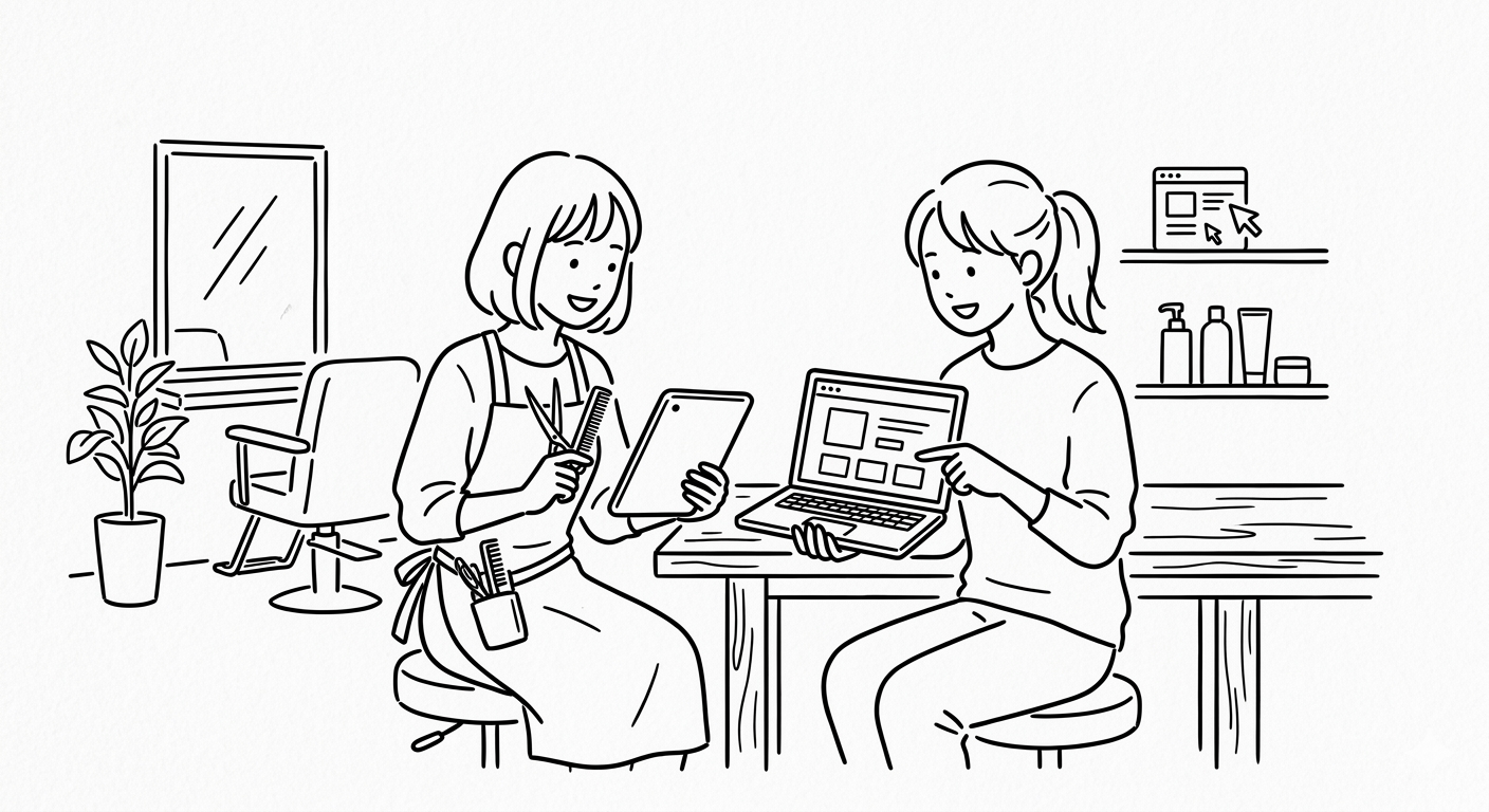 相談しながら業務を見直すイメージ